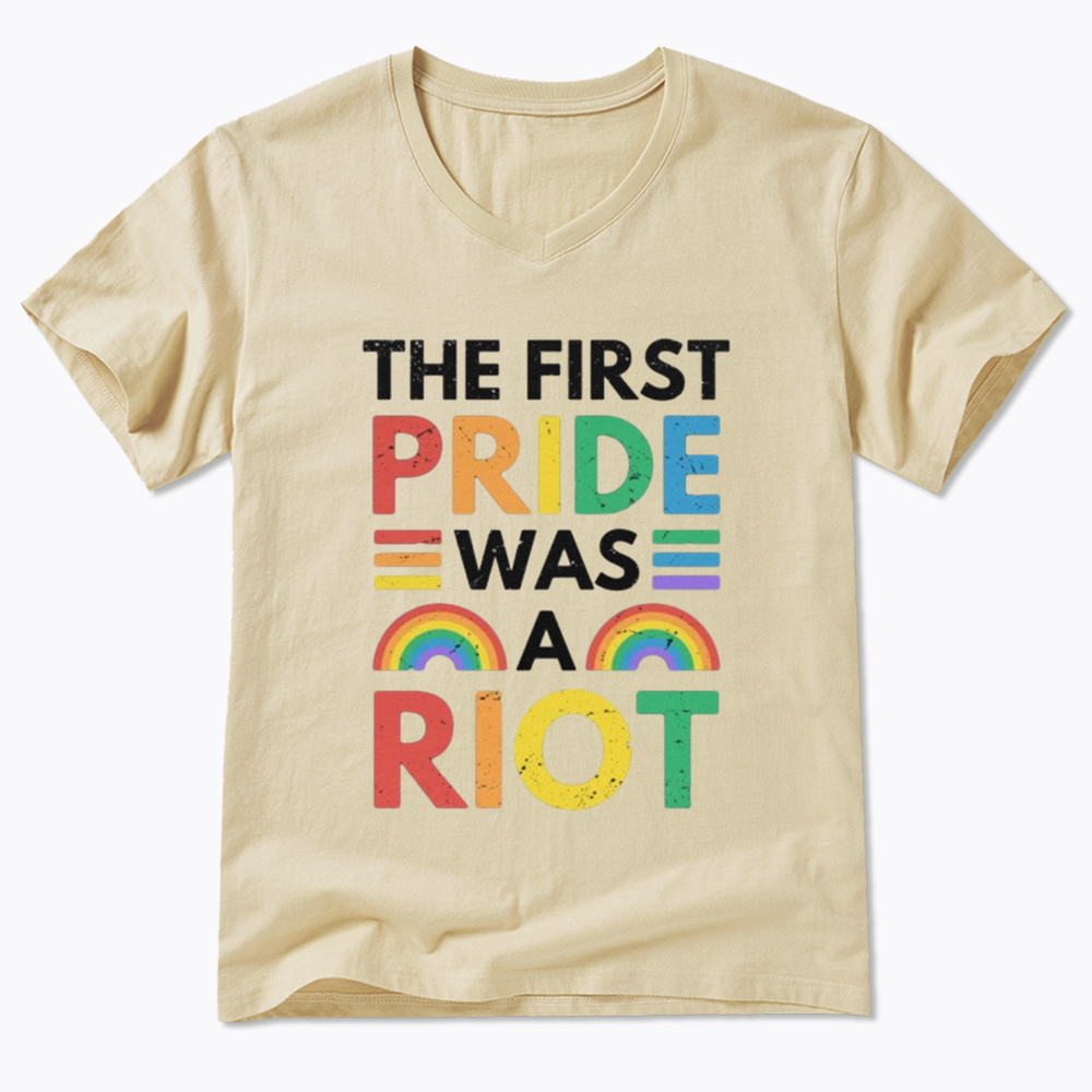 The First Pride Was A Riot V-Neck Classic T-Shirt