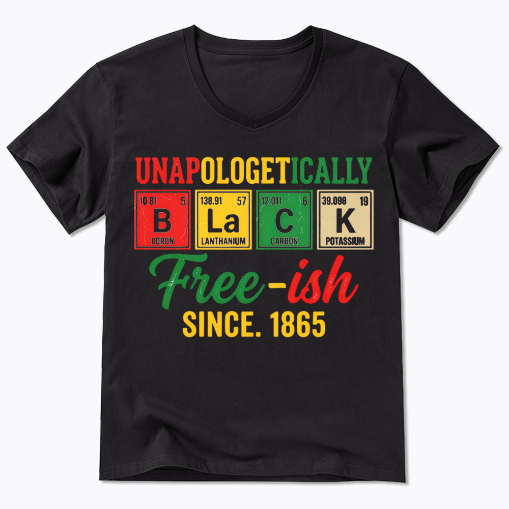 Unapologetically Black Periodic Table V-Neck Classic T-Shirt