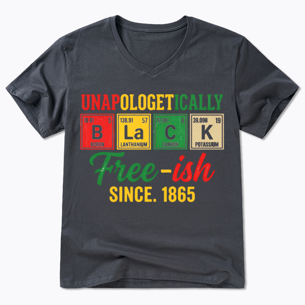 Unapologetically Black Periodic Table V-Neck Classic T-Shirt