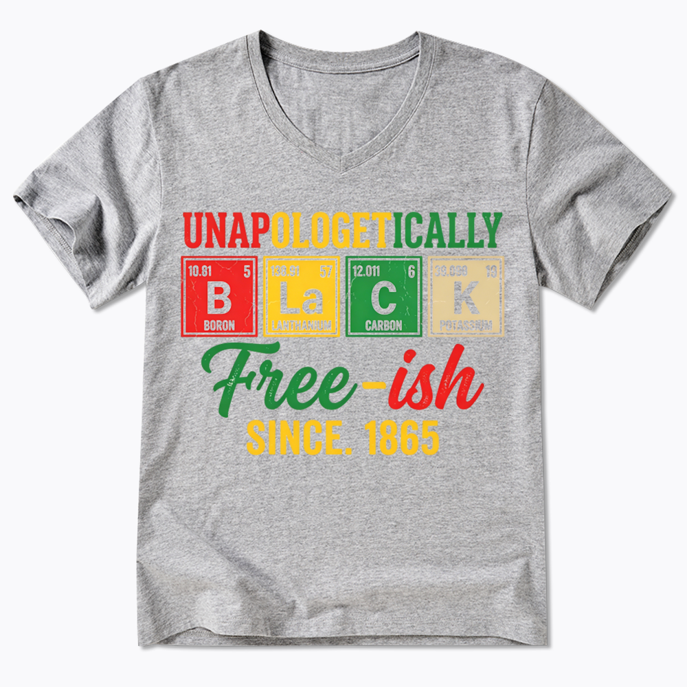 Unapologetically Black Periodic Table V-Neck Classic T-Shirt