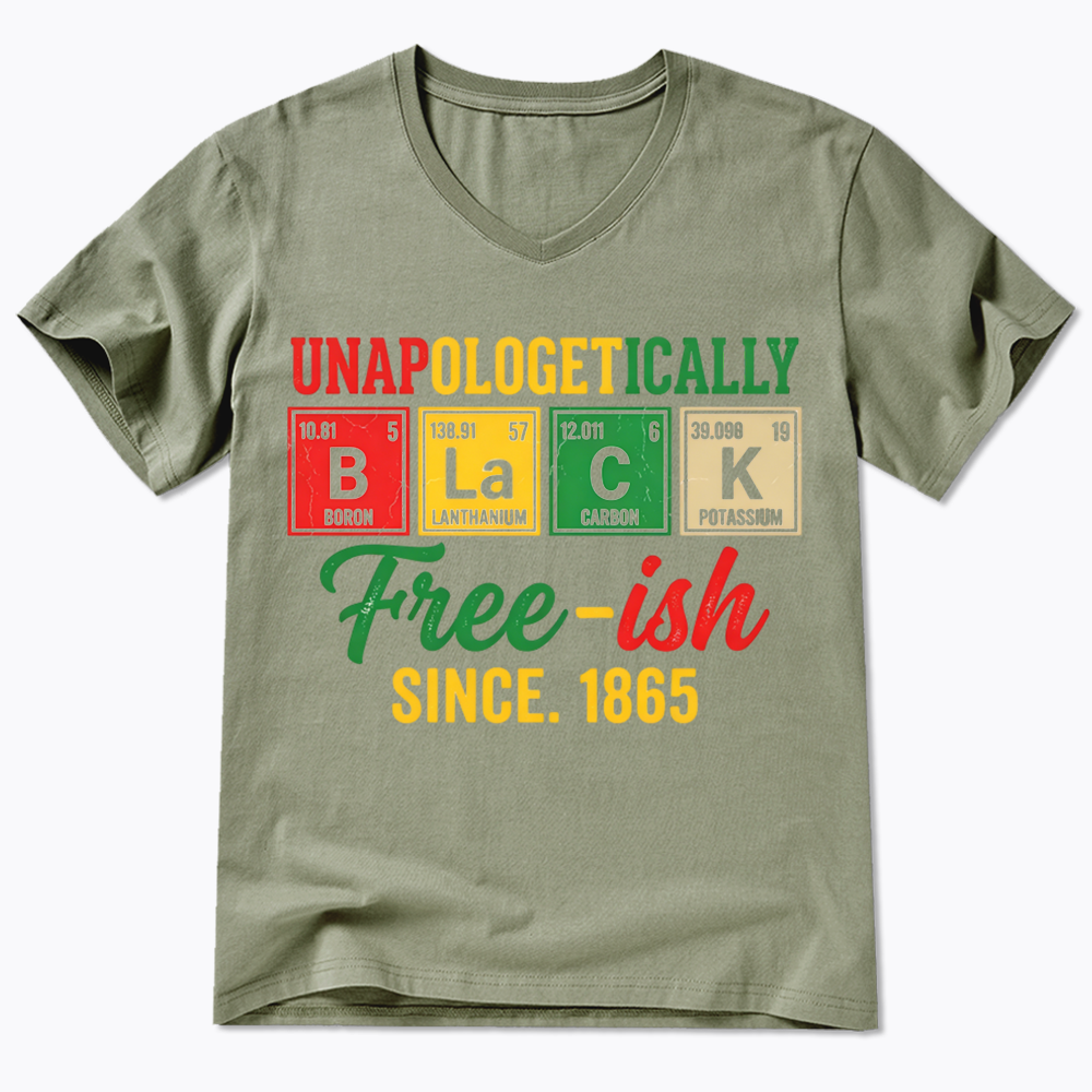 Unapologetically Black Periodic Table V-Neck Classic T-Shirt
