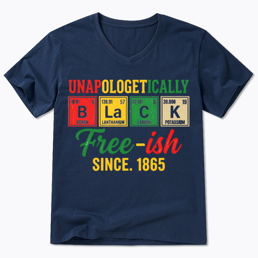 Unapologetically Black Periodic Table V-Neck Classic T-Shirt