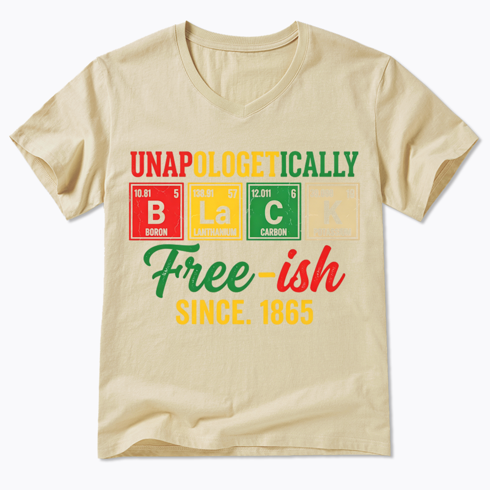 Unapologetically Black Periodic Table V-Neck Classic T-Shirt