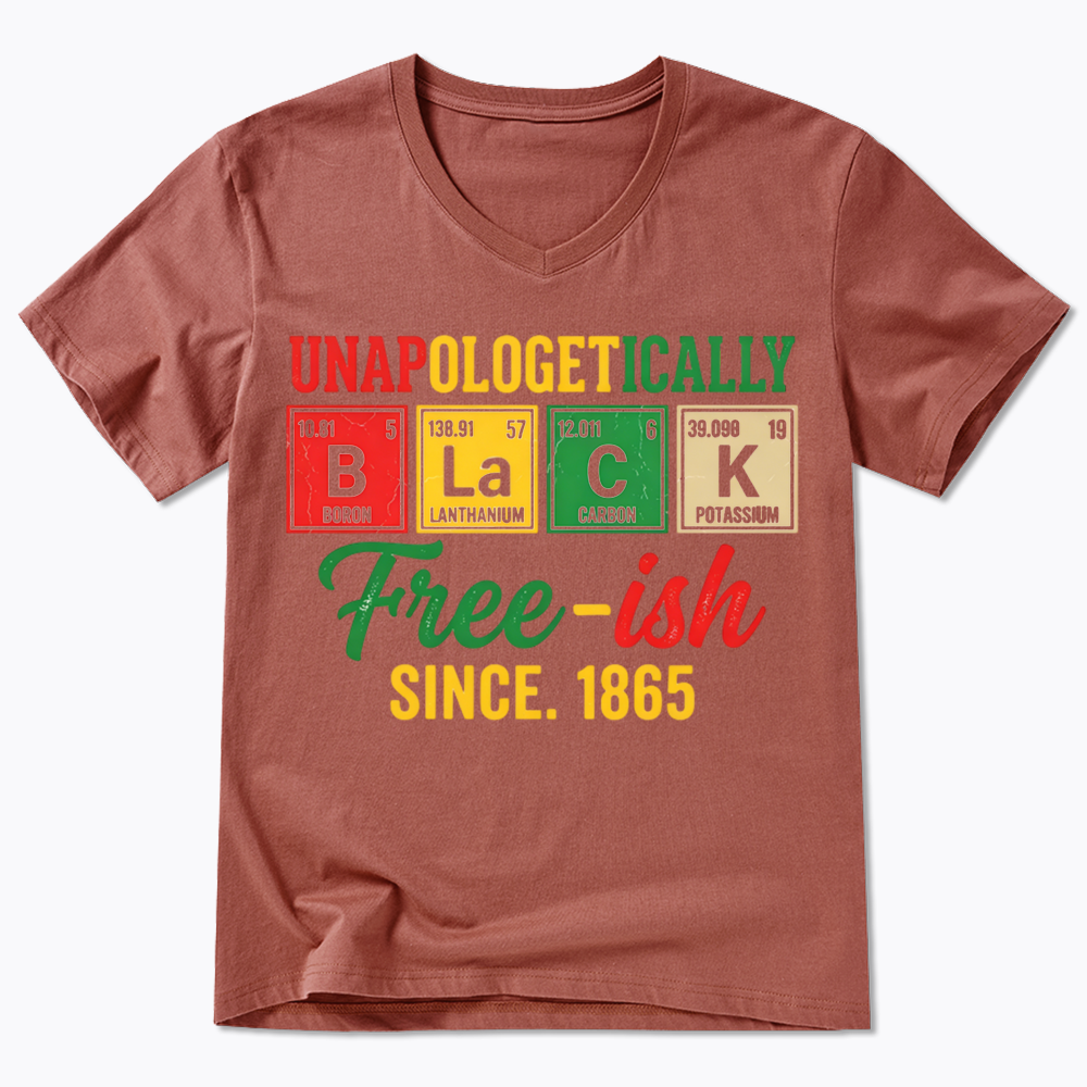 Unapologetically Black Periodic Table V-Neck Classic T-Shirt