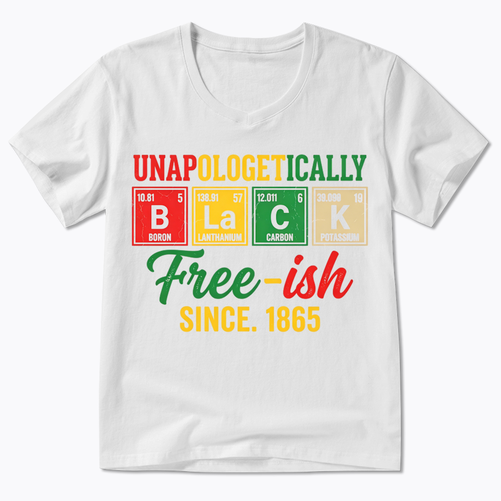 Unapologetically Black Periodic Table V-Neck Classic T-Shirt