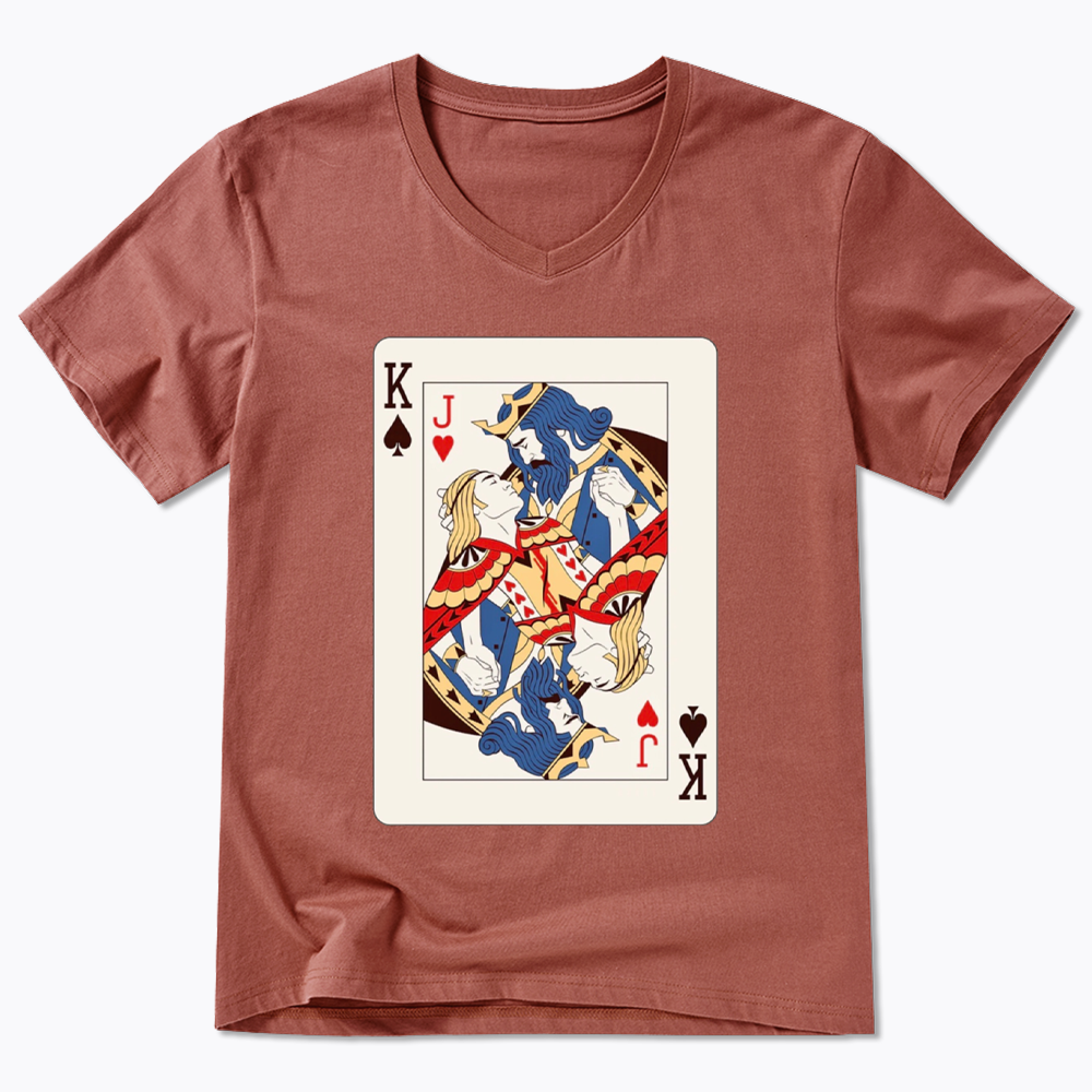Deck Of Cards King Jack V-Neck Classic T-Shirt