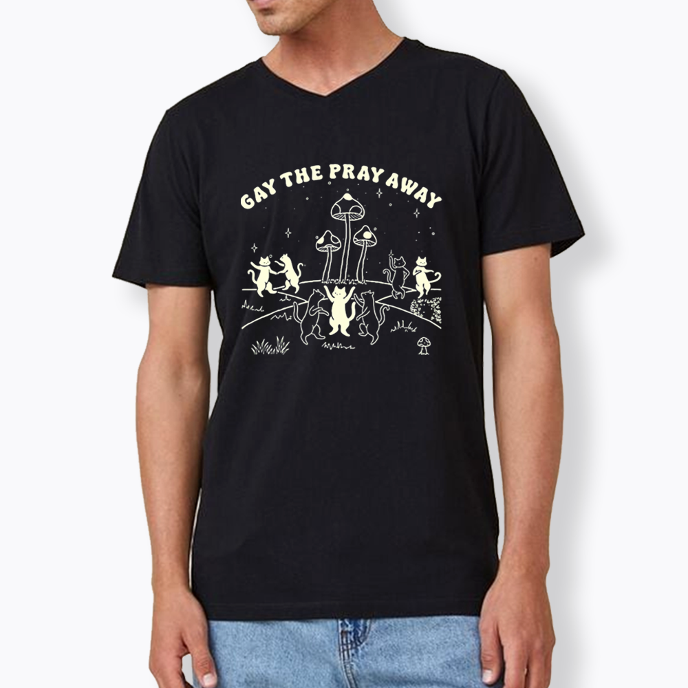 Gay The Pray Away V-Neck Classic T-Shirt