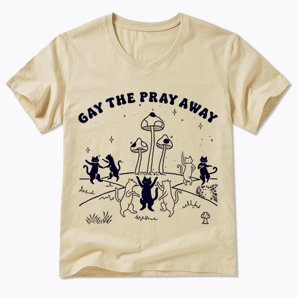 Gay The Pray Away V-Neck Classic T-Shirt