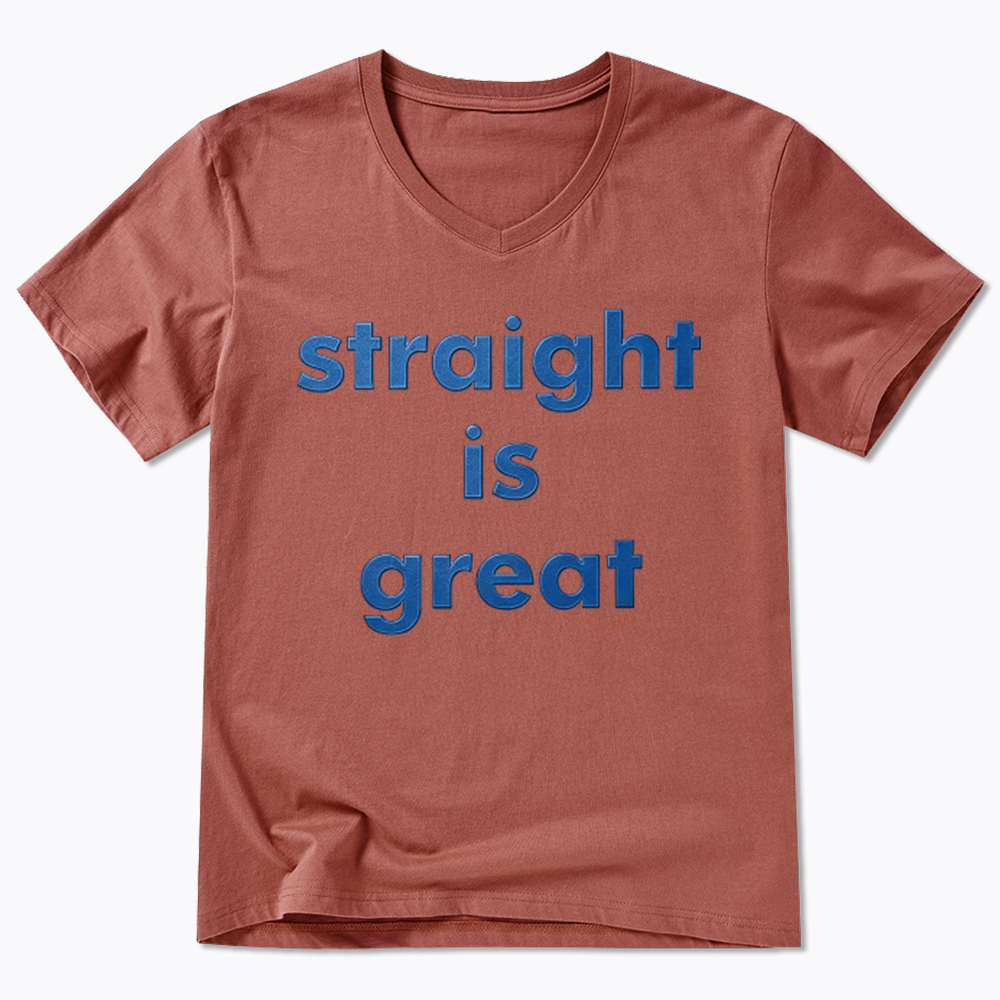 straight is great V-Neck Classic T-Shirt