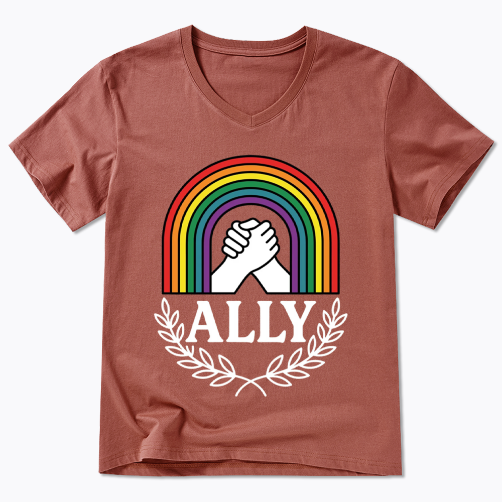 Lgbtq Ally V-Neck Classic T-Shirt
