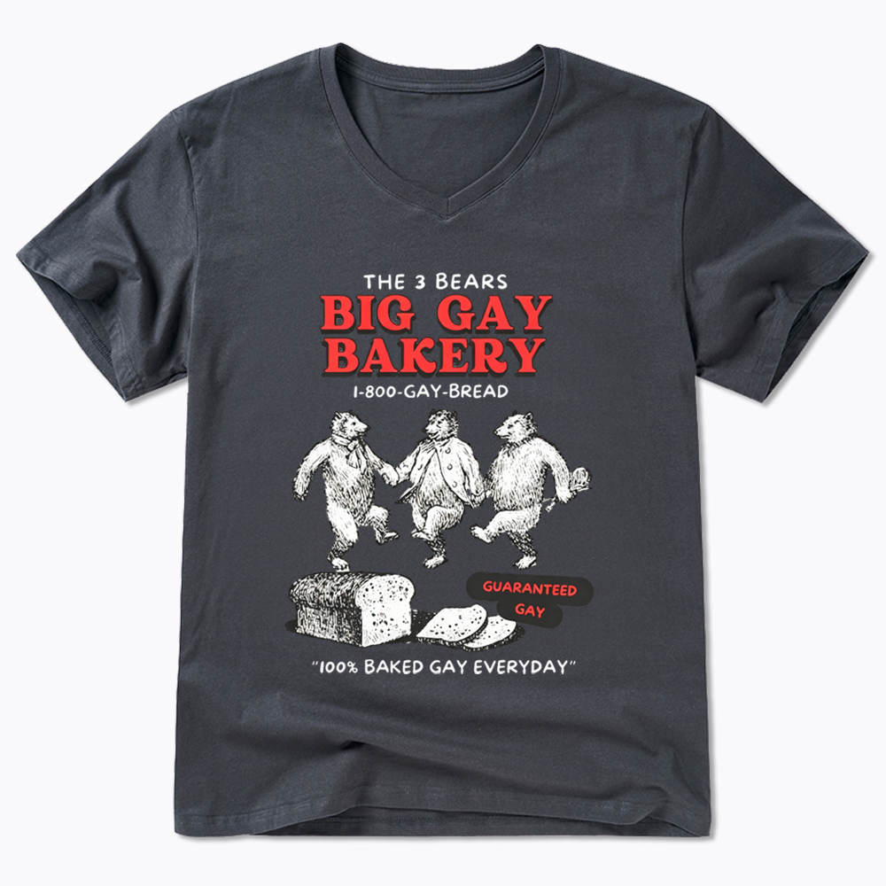3 Bears Big Gay Bakery V-Neck Classic T-Shirt