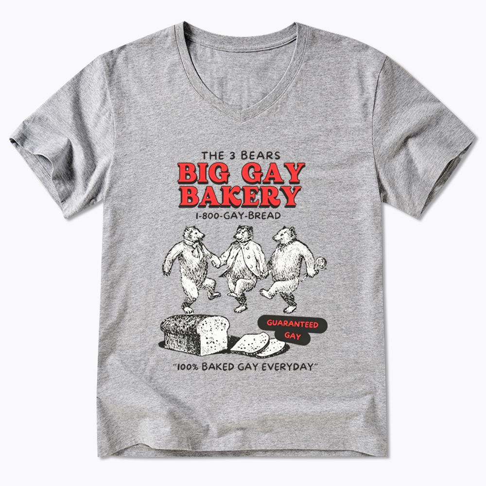 3 Bears Big Gay Bakery V-Neck Classic T-Shirt