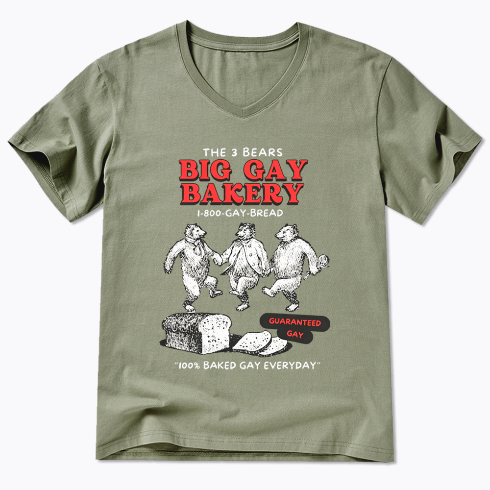 3 Bears Big Gay Bakery V-Neck Classic T-Shirt