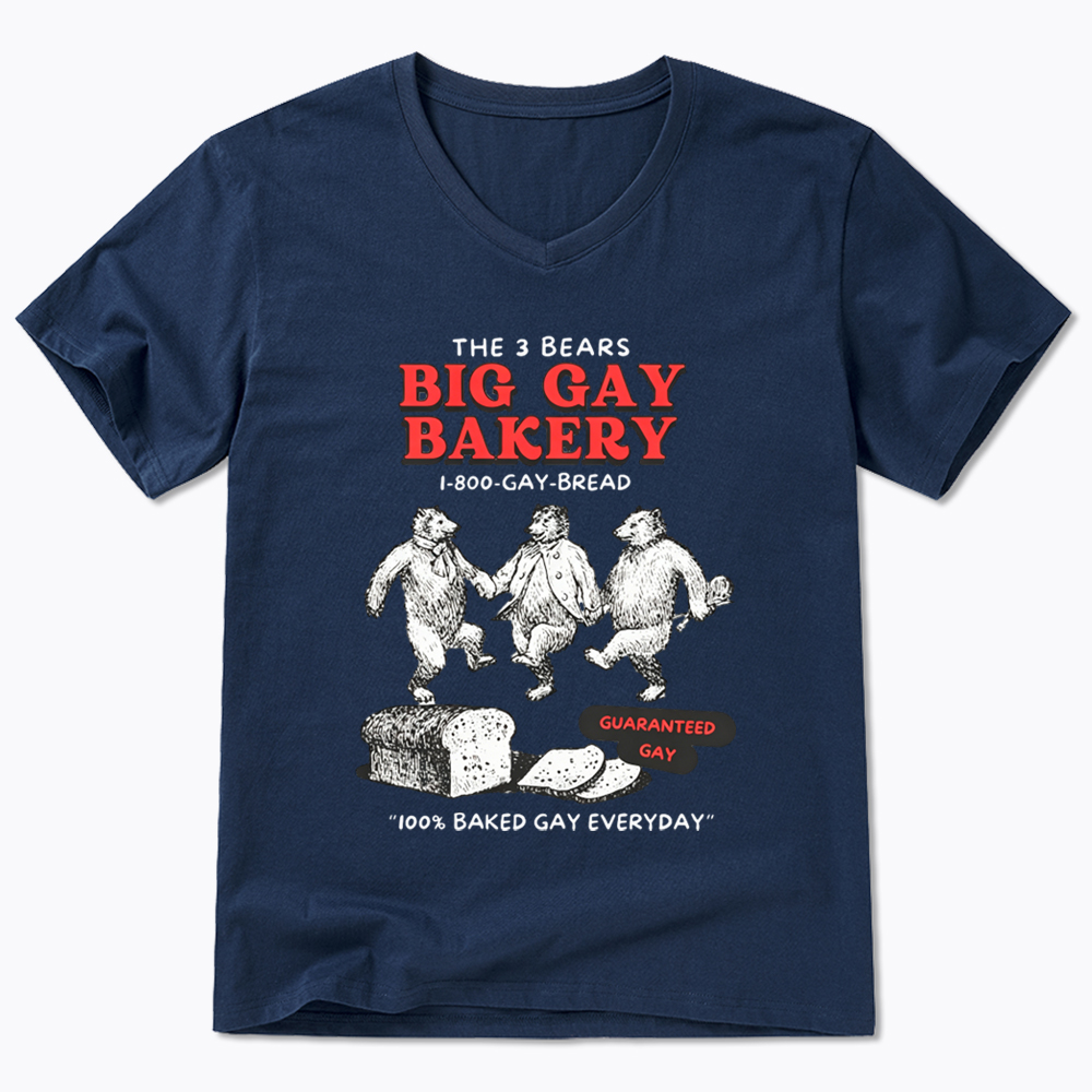 3 Bears Big Gay Bakery V-Neck Classic T-Shirt