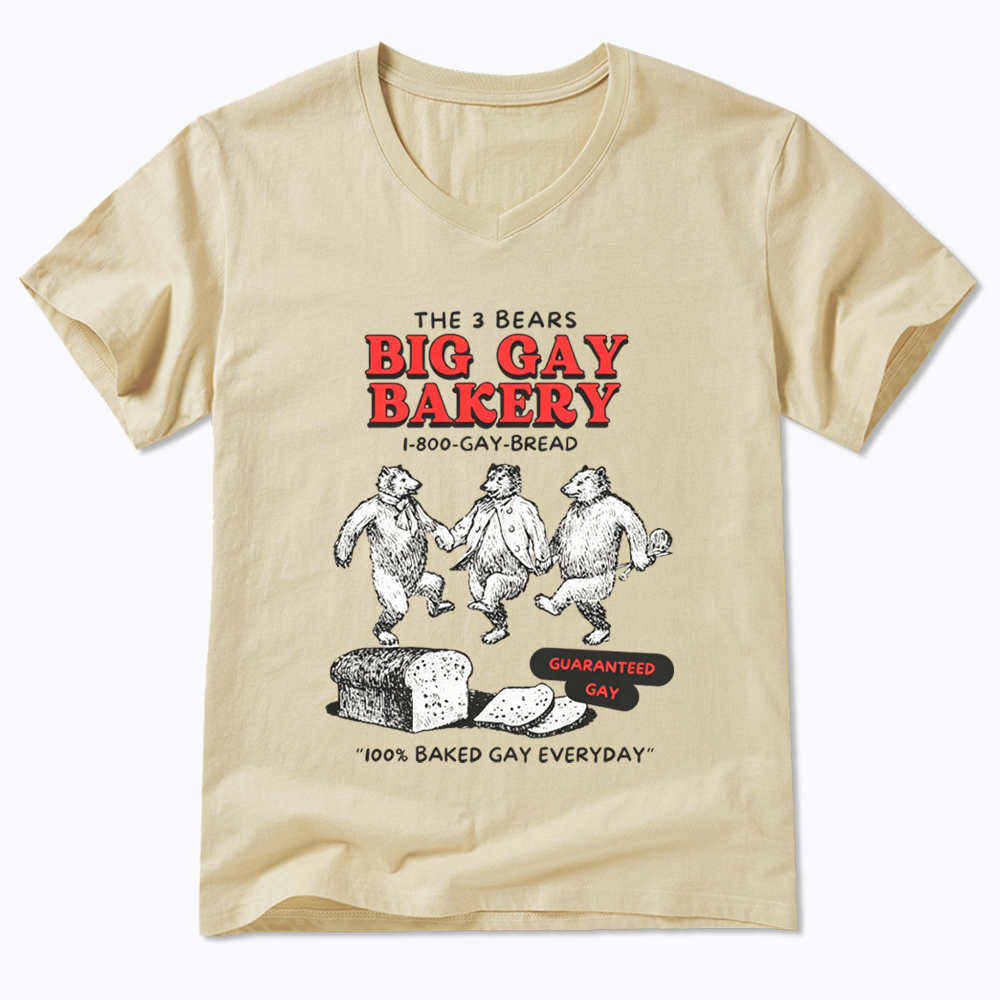 3 Bears Big Gay Bakery V-Neck Classic T-Shirt