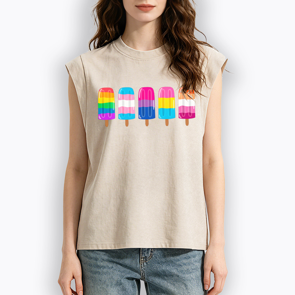 Pride Ice Pops Women's Washed Tank Top