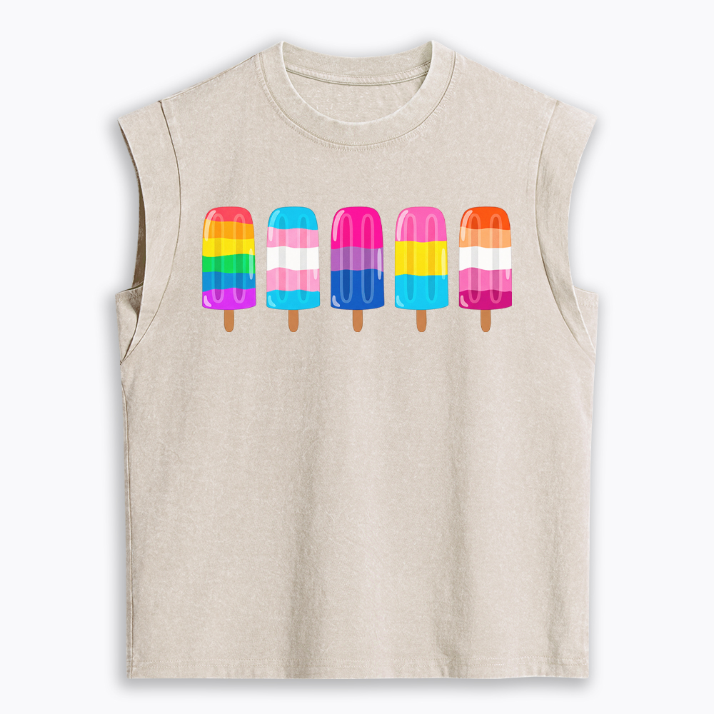 Pride Ice Pops Women's Washed Tank Top