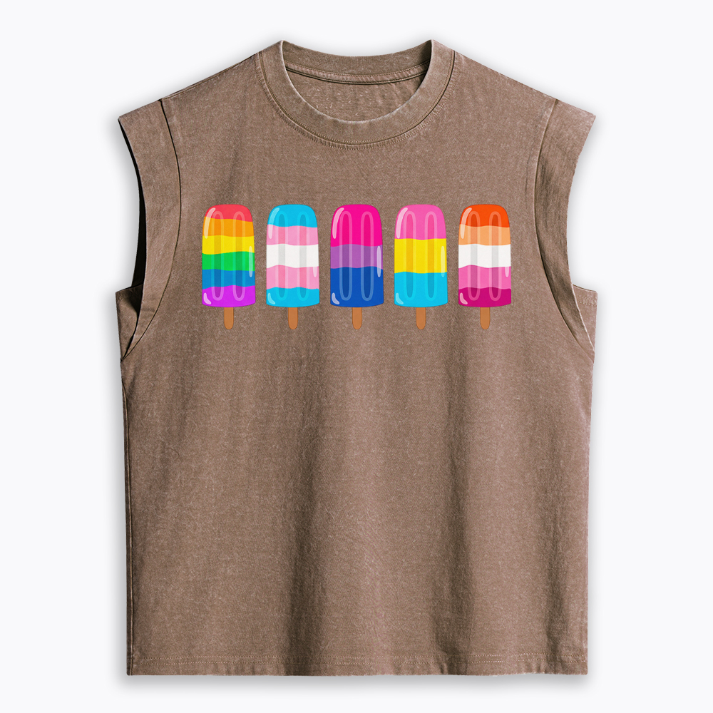 Pride Ice Pops Women's Washed Tank Top