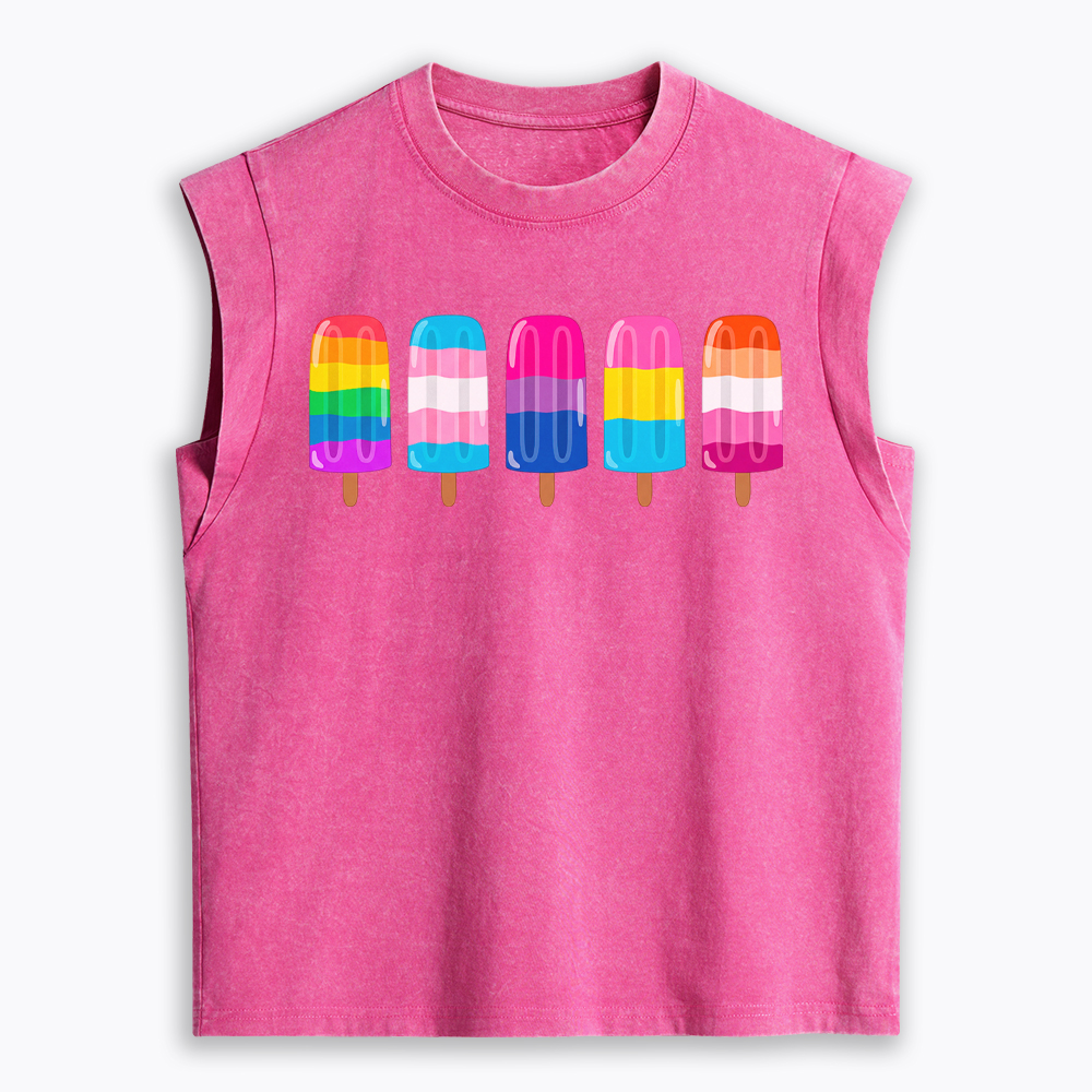 Pride Ice Pops Women's Washed Tank Top