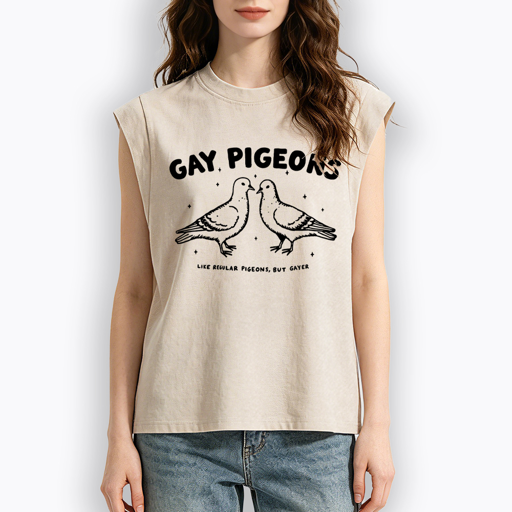 Gay Pigeons Women's Washed Tank Top