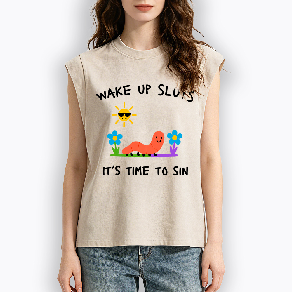 Wake Up Sluts Women's Washed Tank Top