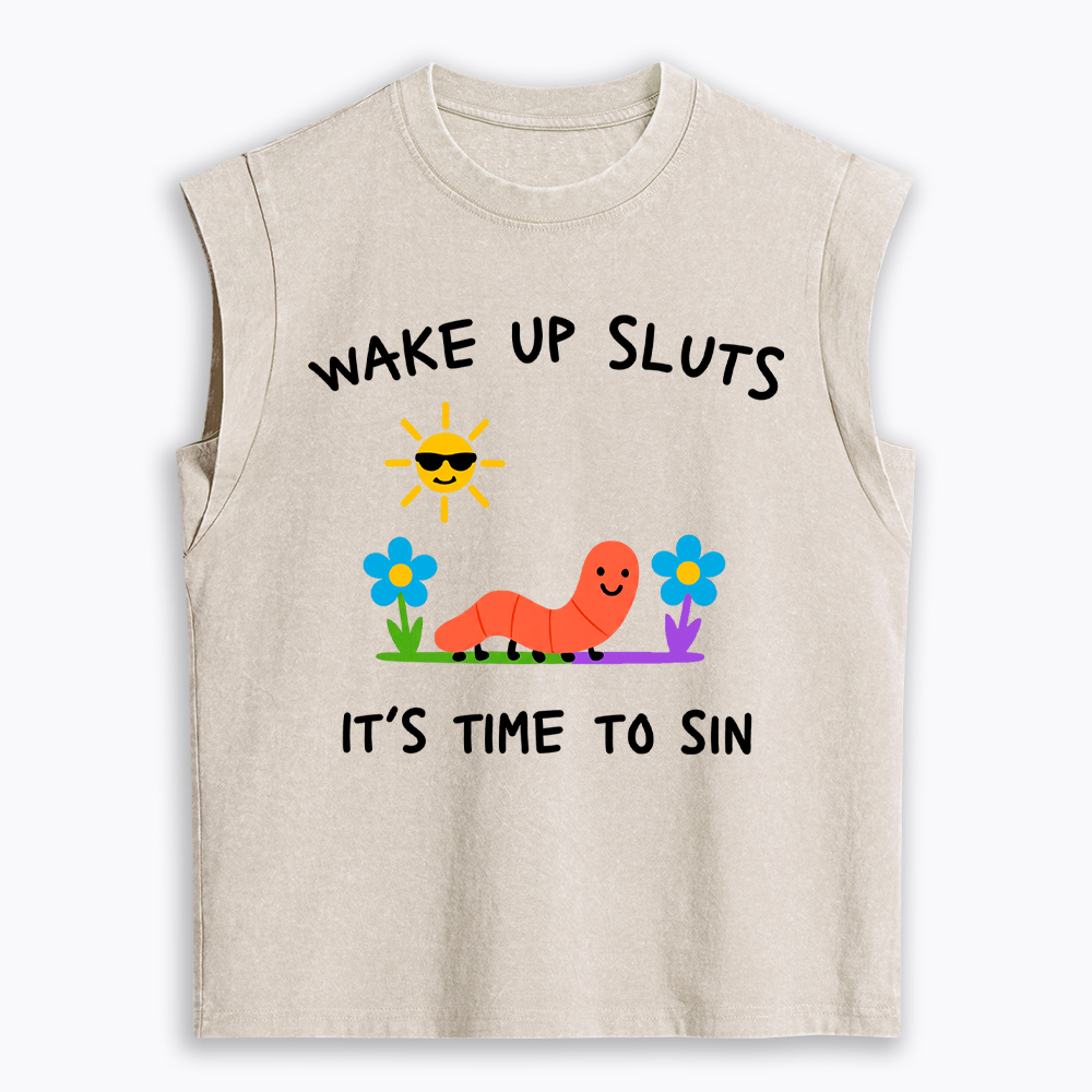Wake Up Sluts Women's Washed Tank Top