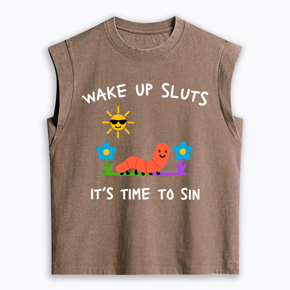 Wake Up Sluts Women's Washed Tank Top