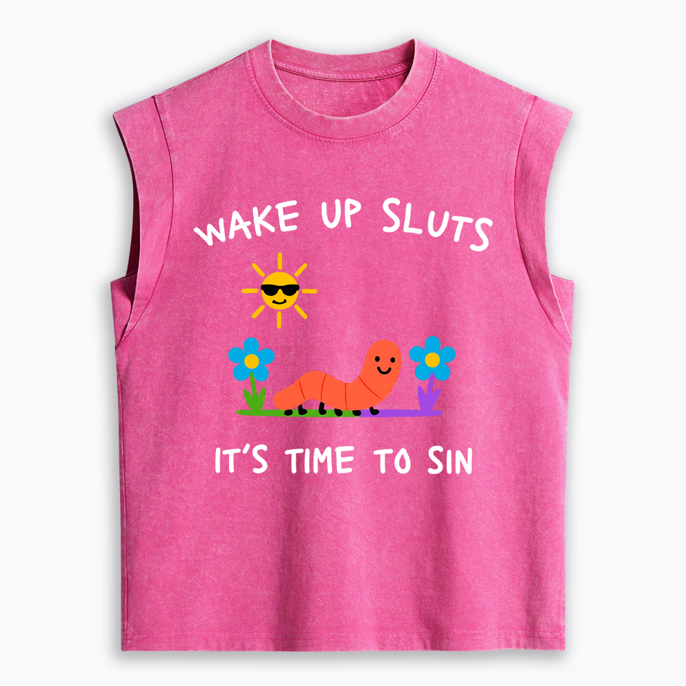 Wake Up Sluts Women's Washed Tank Top