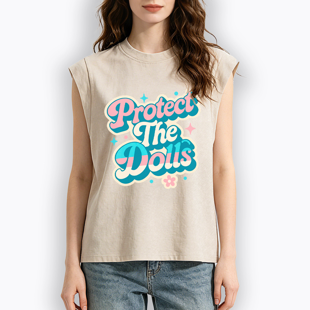 Protect The Dolls Transgender Pride Human Rights Women's Washed Tank Top