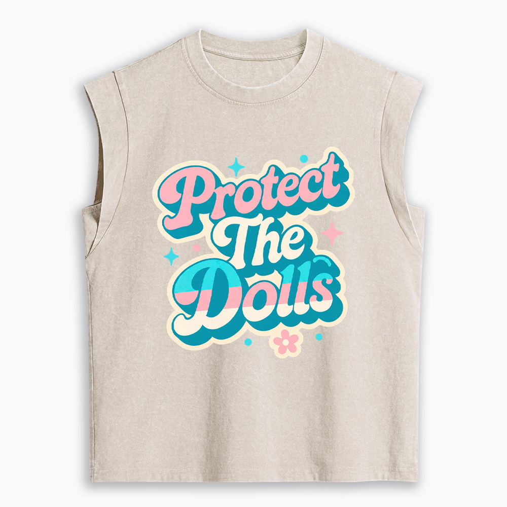 Protect The Dolls Transgender Pride Human Rights Women's Washed Tank Top