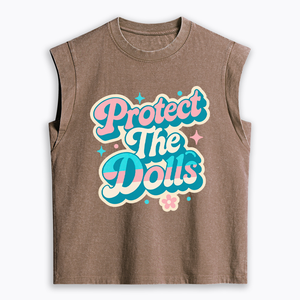 Protect The Dolls Transgender Pride Human Rights Women's Washed Tank Top