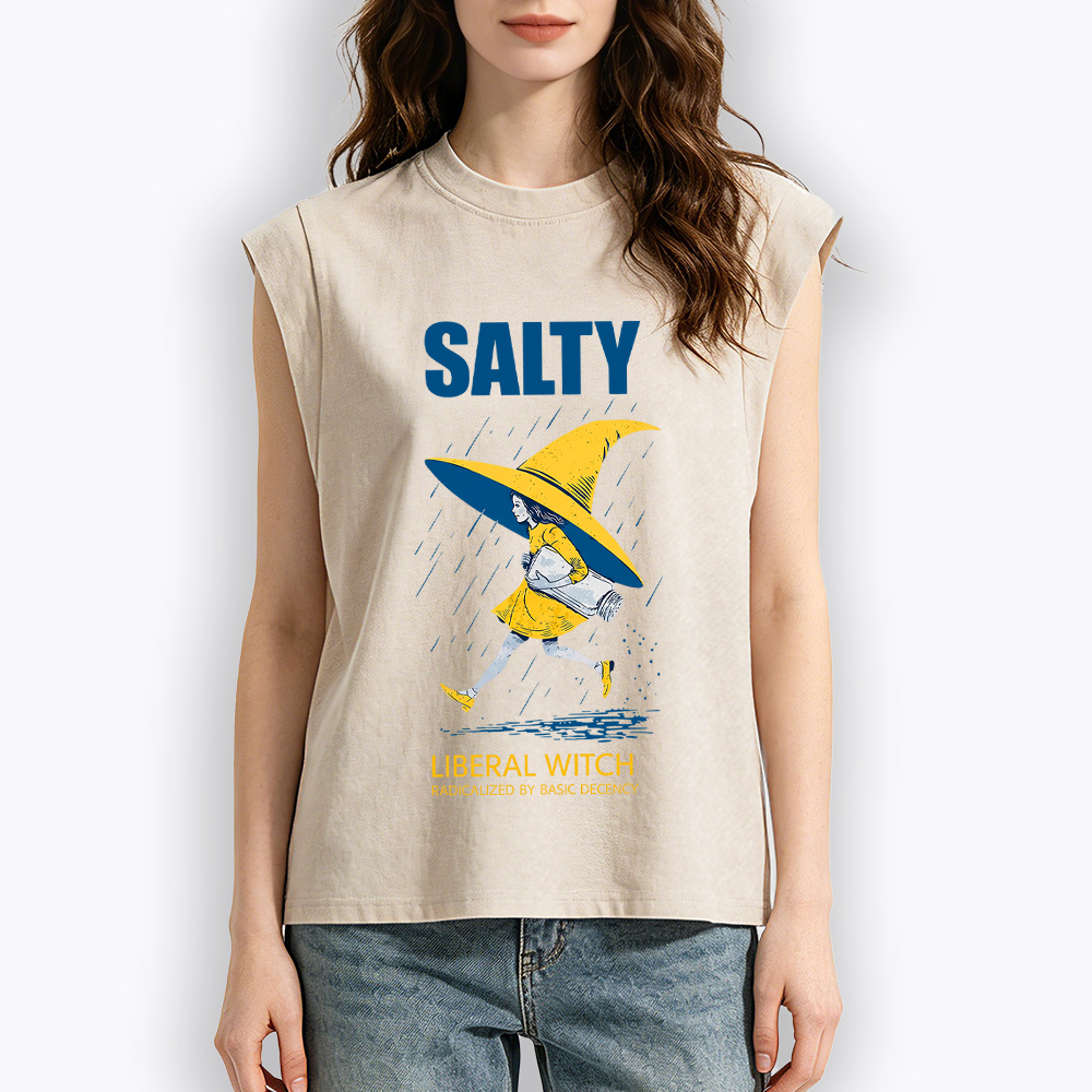 Liberal Witch Radicalized By Basic Decency Women's Washed Tank Top