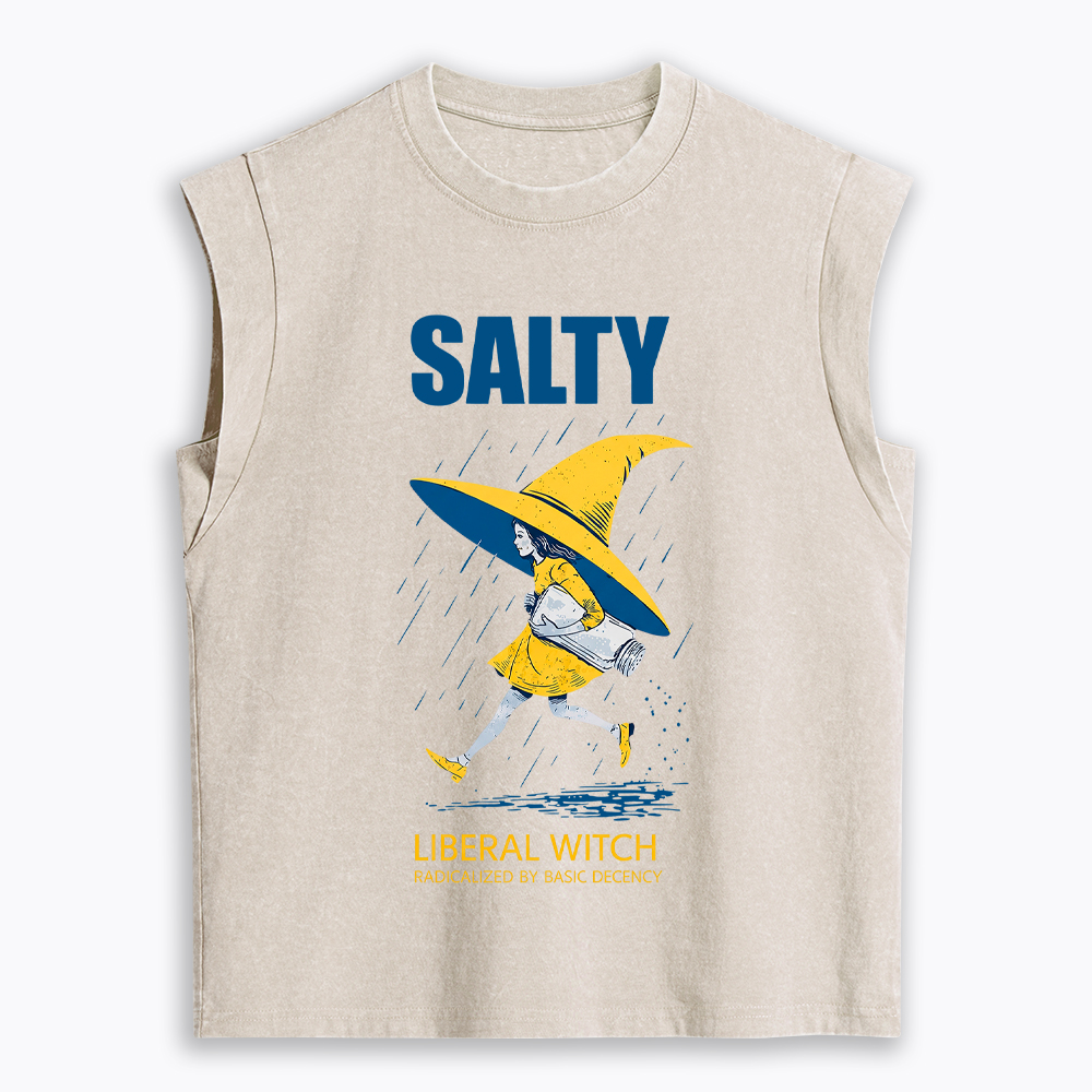 Liberal Witch Radicalized By Basic Decency Women's Washed Tank Top