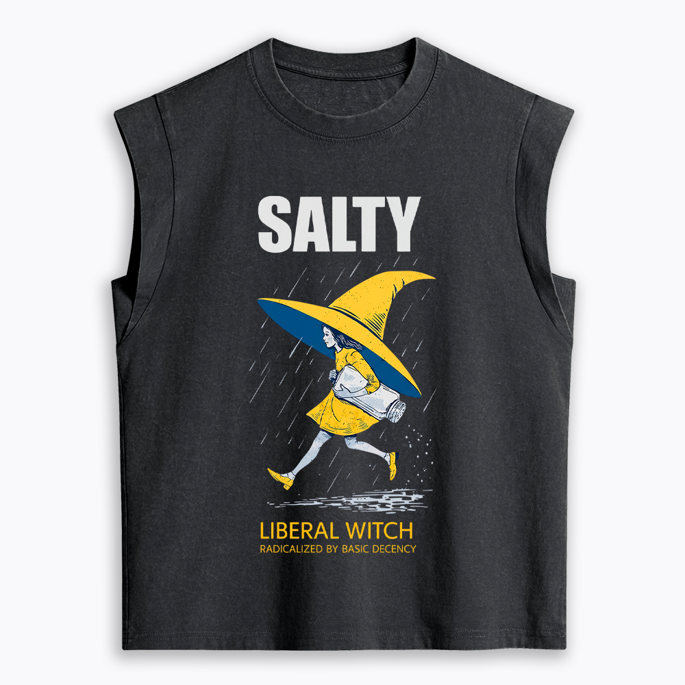 Liberal Witch Radicalized By Basic Decency Women's Washed Tank Top