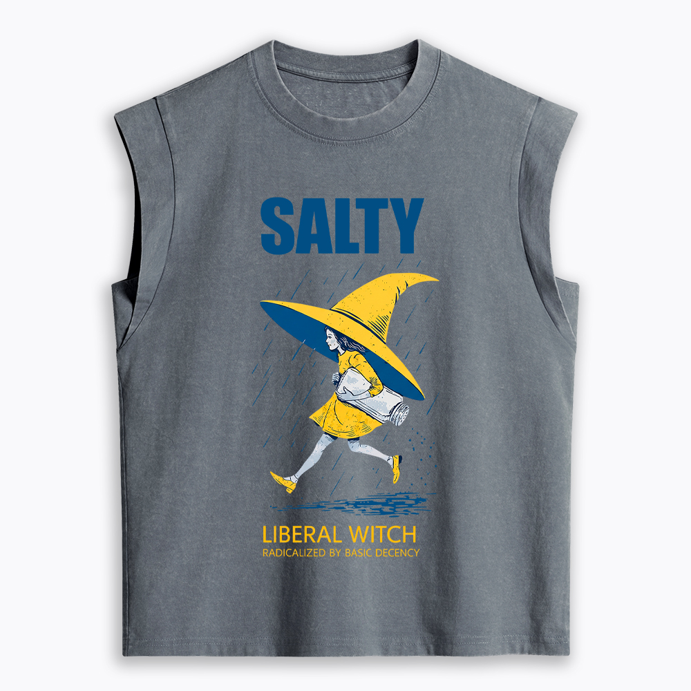Liberal Witch Radicalized By Basic Decency Women's Washed Tank Top