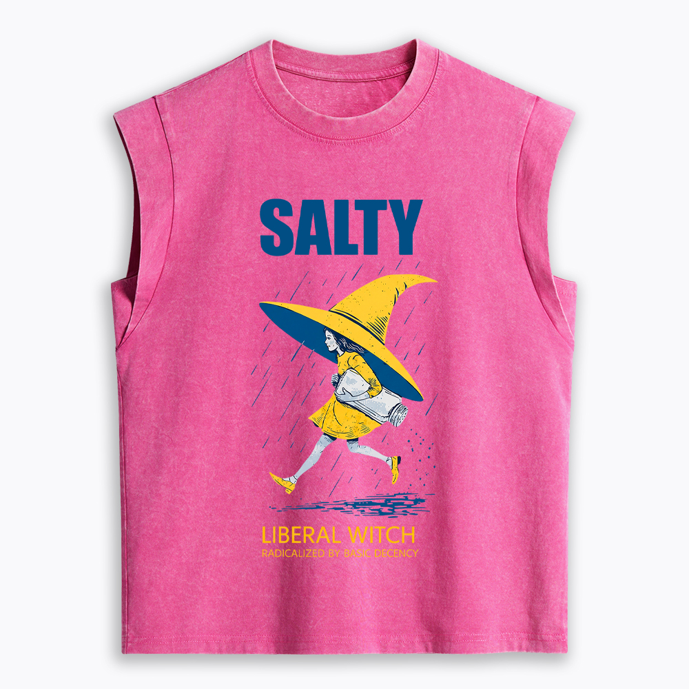Liberal Witch Radicalized By Basic Decency Women's Washed Tank Top