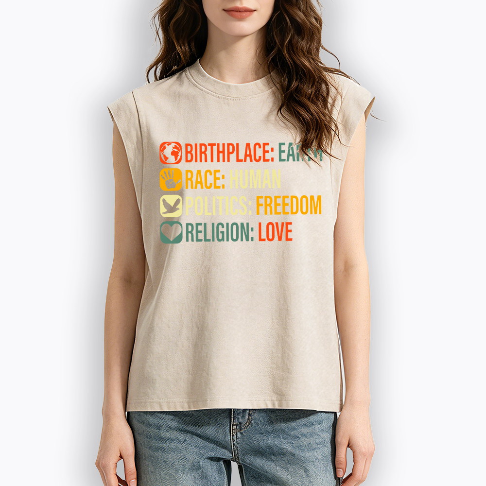 Equality, BLM, Human Rights Women's Washed Tank Top