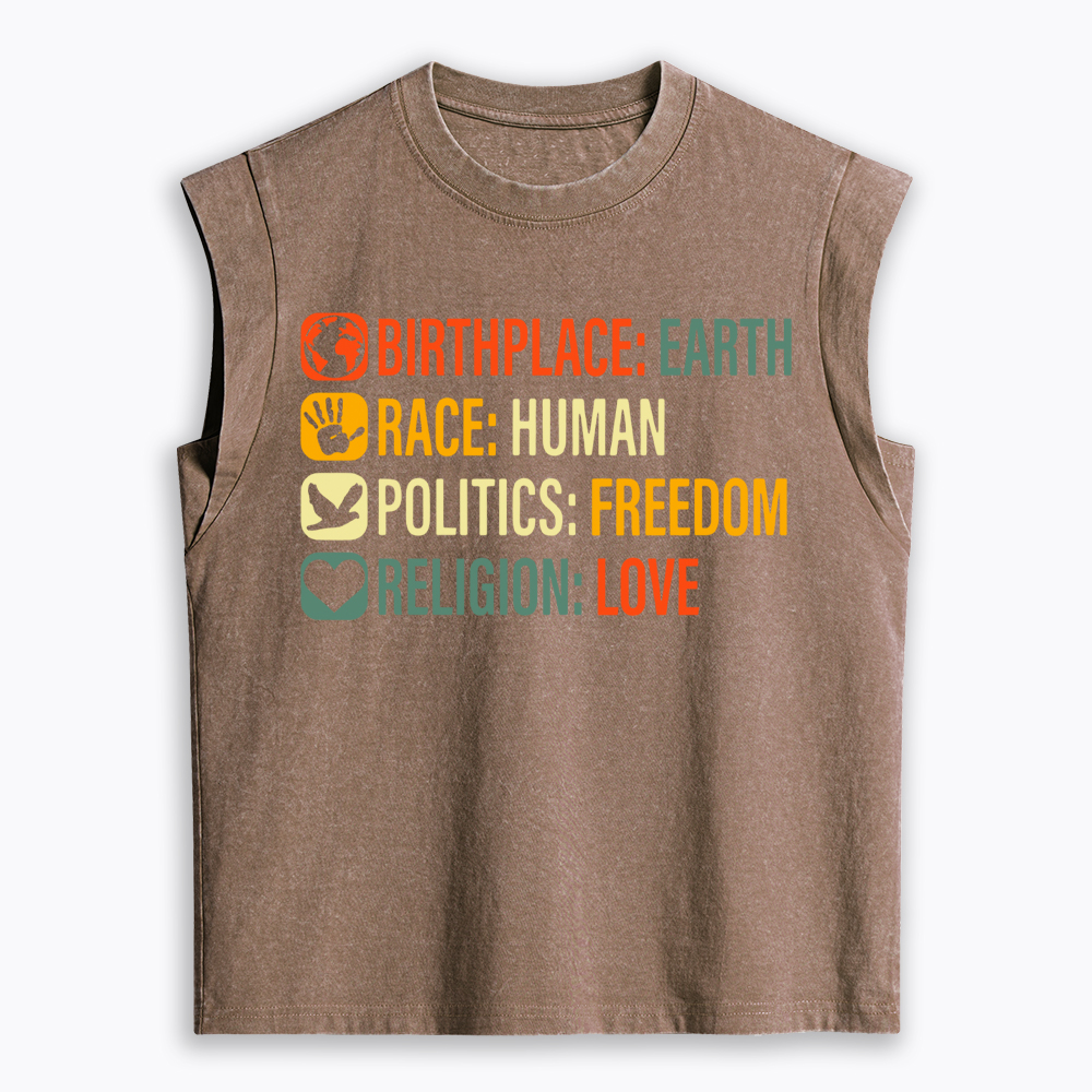 Equality, BLM, Human Rights Women's Washed Tank Top