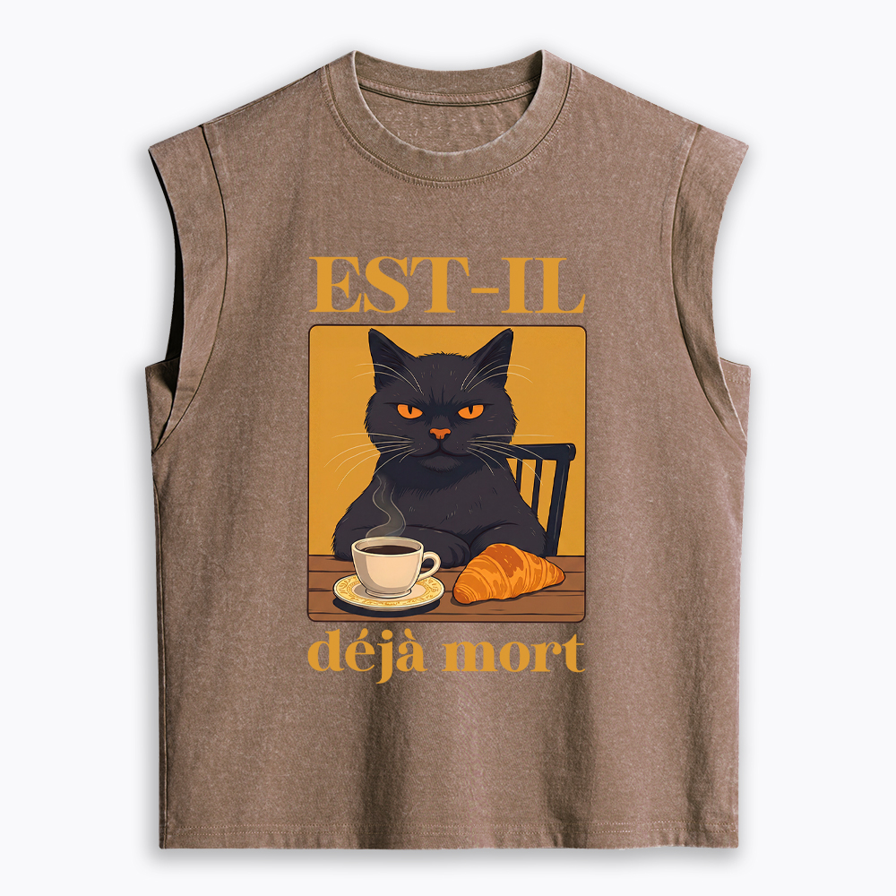 French Cat Women's Washed Tank Top
