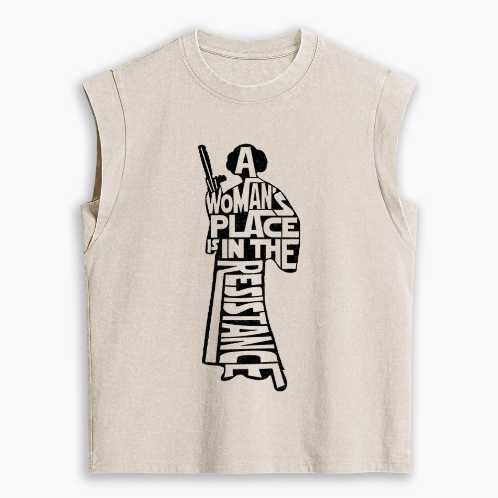 A Woman's Place is In The Resistance  Women's Washed Tank Top