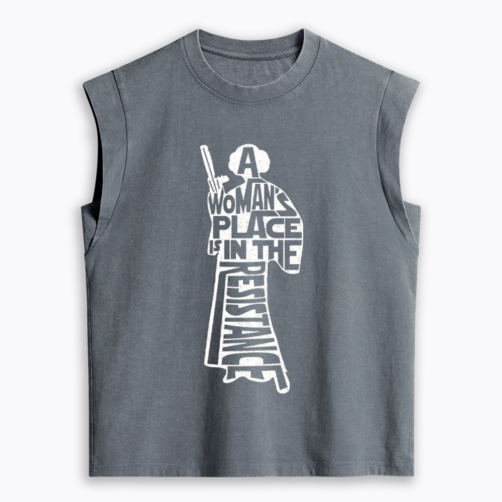 A Woman's Place is In The Resistance  Women's Washed Tank Top