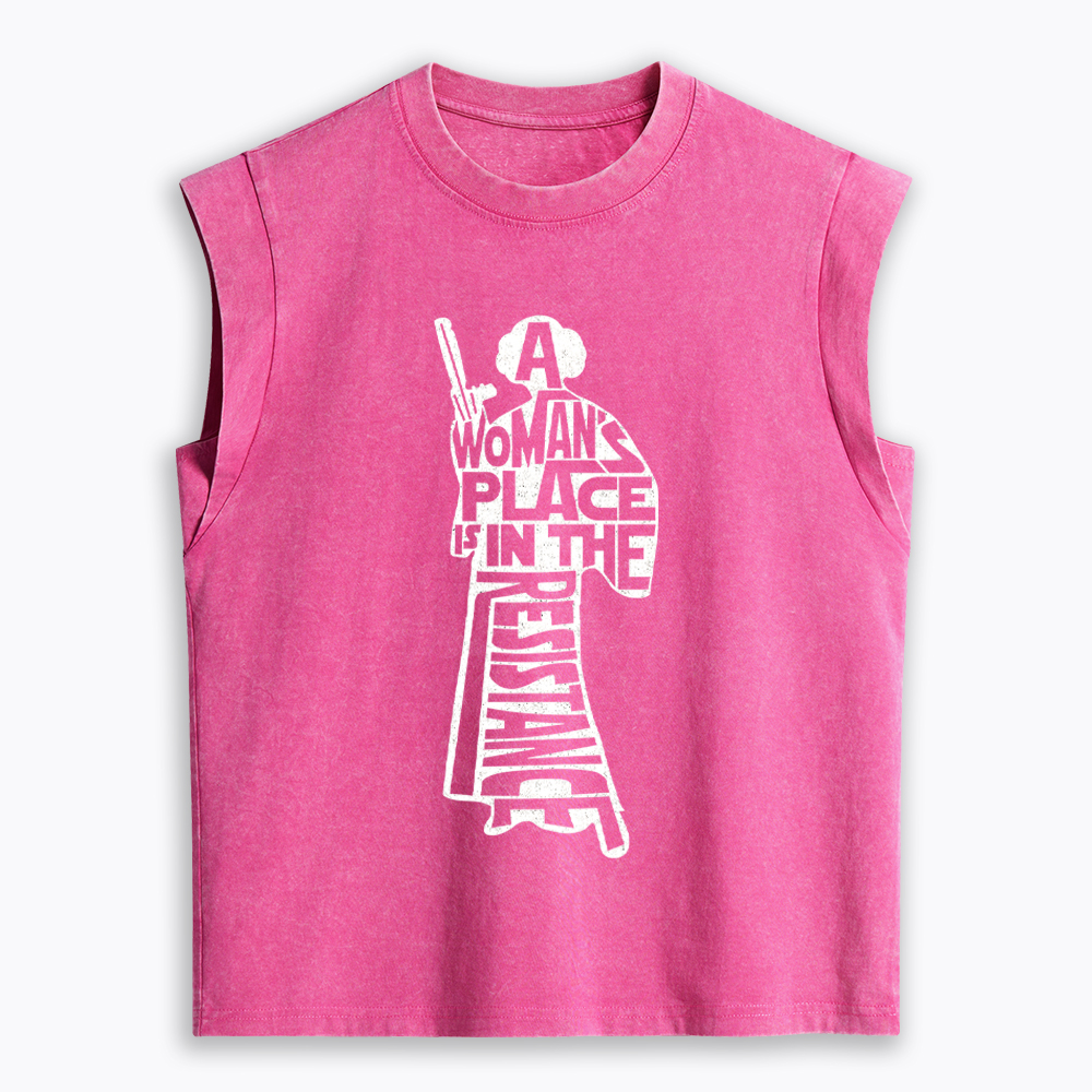 A Woman's Place is In The Resistance  Women's Washed Tank Top