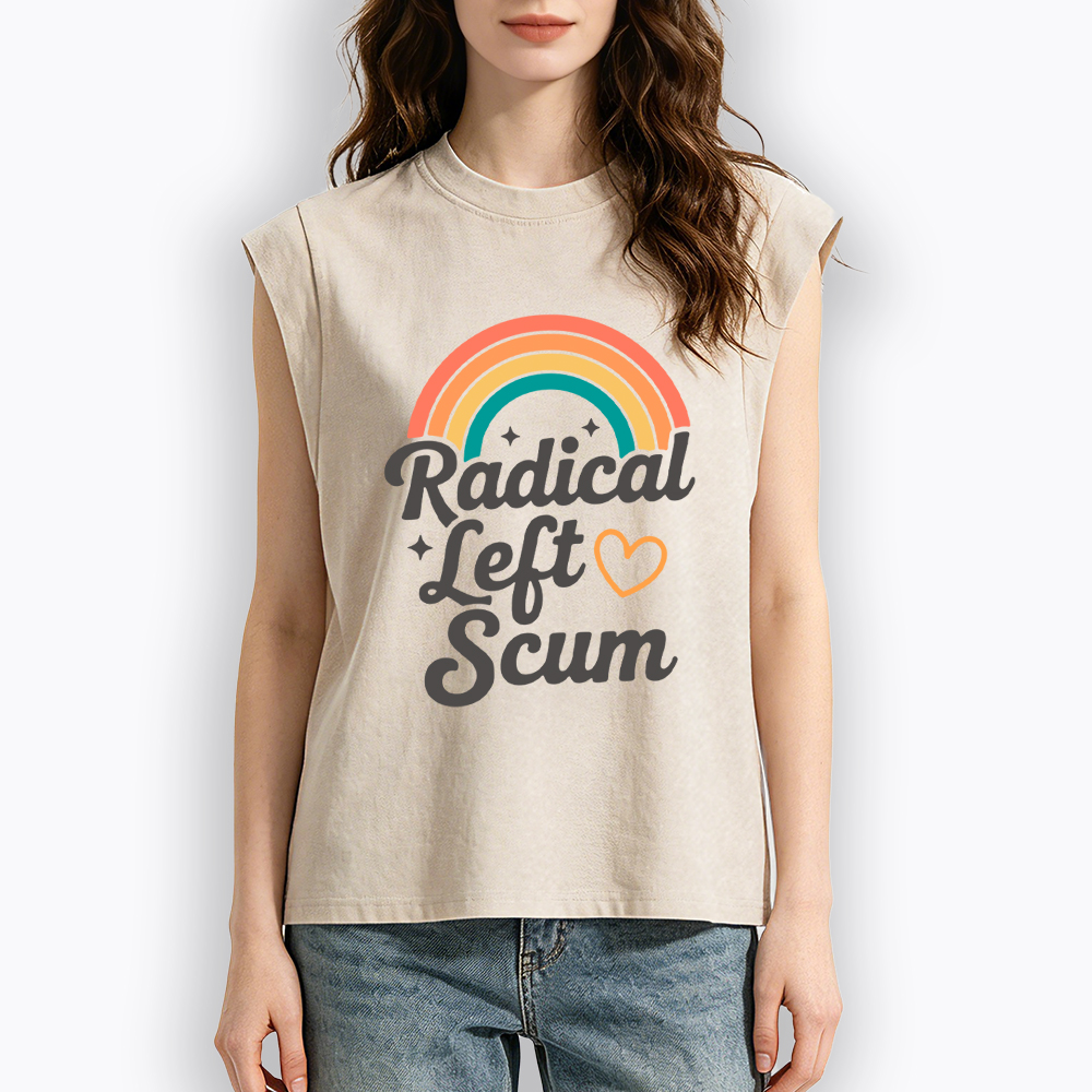 Retro Radical Left Scum Women's Washed Tank Top