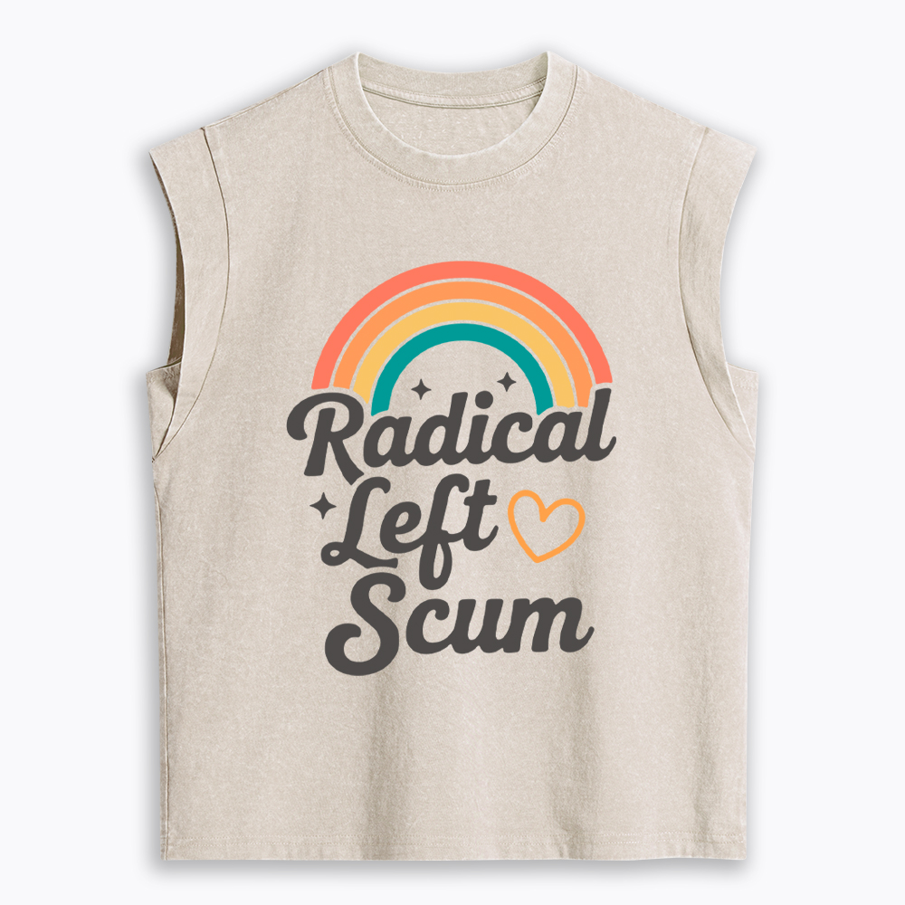Retro Radical Left Scum Women's Washed Tank Top