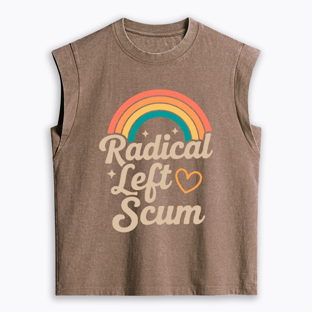 Retro Radical Left Scum Women's Washed Tank Top