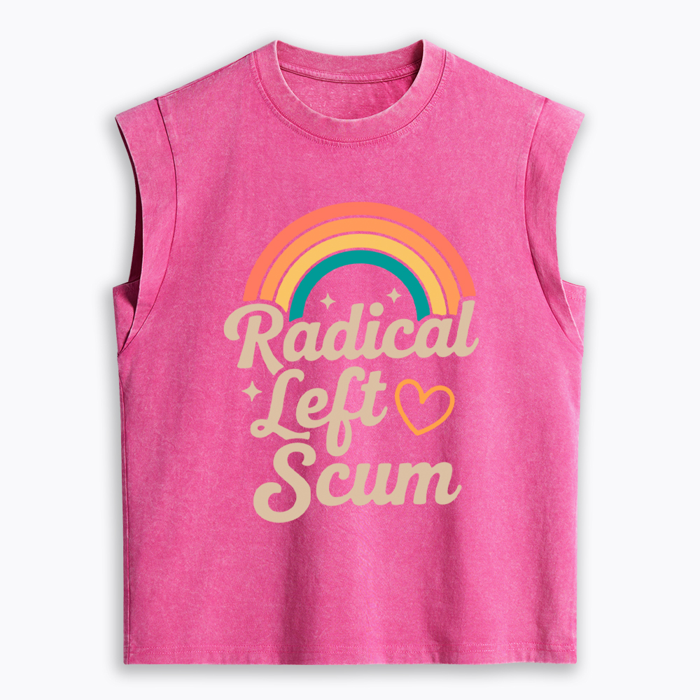 Retro Radical Left Scum Women's Washed Tank Top