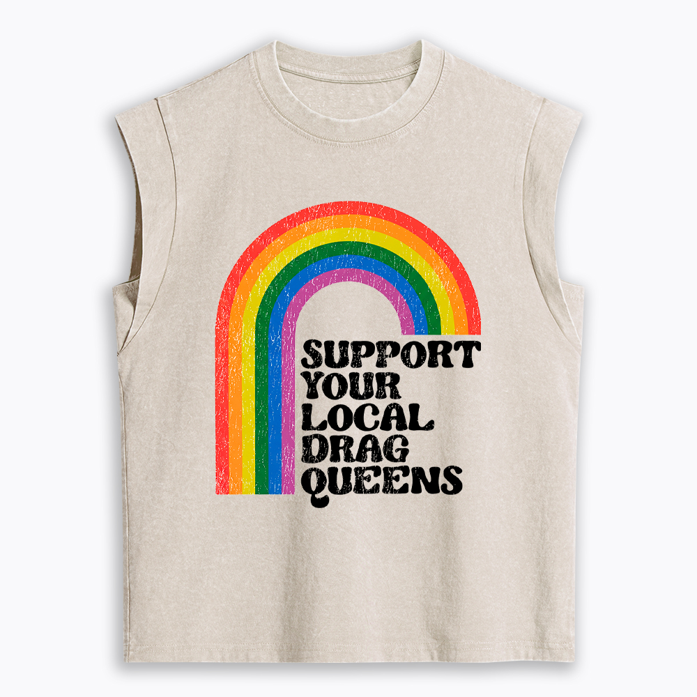 Support Your Local Drag Queens Women's Washed Tank Top