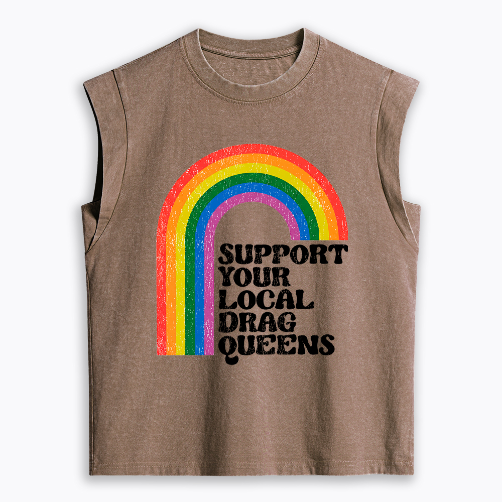 Support Your Local Drag Queens Women's Washed Tank Top