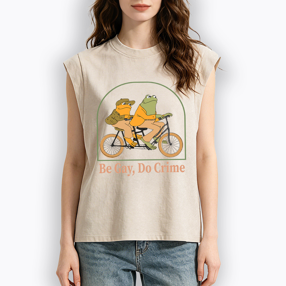 Be Gay Do Crime Funny Women's Washed Tank Top