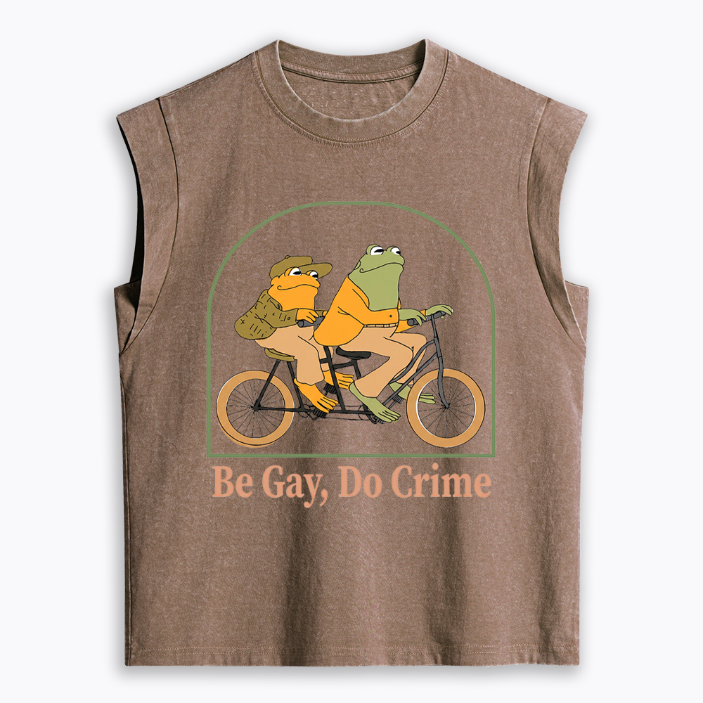 Be Gay Do Crime Funny Women's Washed Tank Top